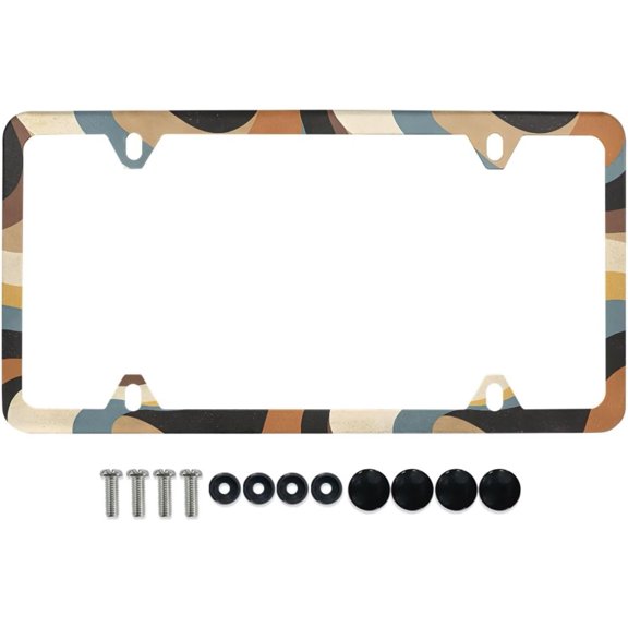 Metal License Plate Frame for Men Retro Novelty License Plate Cover Front License Plate Cover 12x6 Inch with 4 Holes,Rust-Proof Protector for SUV Family Travel Off-Road Old Car Refurbish