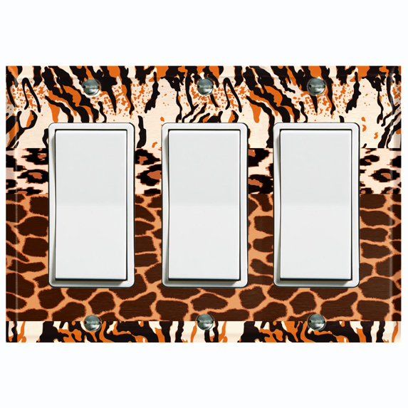 Metal Light Switch Plate Cover African Safari Animal Print Tribal Art Pattern SFR046
