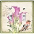 thumbnail image 1 of Metal Light Switch Plate Cover Antique Floral Hummingbird Home Sketch Green FLW099, 1 of 13