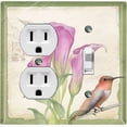 thumbnail image 1 of Metal Light Switch Plate Cover Antique Floral Hummingbird Home Sketch Green FLW099, 1 of 13