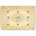 thumbnail image 1 of Metal Light Switch Plate Cover Antique Pastel Floral Tile Frame Yellow FLW077, 1 of 1