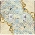 thumbnail image 1 of Metal Light Switch Plate Cover Beige Blue Floral Letter Damask Frame Trim DAM060, 1 of 1