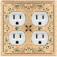thumbnail image 1 of Metal Light Switch Plate Cover Beige Paisley Bandana Spotted Tile Pattern TIL080, 1 of 13