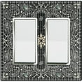 thumbnail image 1 of Metal Light Switch Plate Cover Black Floral Bandana Paisley Tile Pattern TIL046, 1 of 13