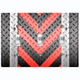 thumbnail image 1 of Metal Light Switch Plate Cover Black Red Metal V Crosshatch MET024, 1 of 13