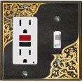 thumbnail image 1 of Metal Light Switch Plate Cover Black Teal French Victorian Frame FRA008, 1 of 13