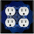 thumbnail image 1 of Metal Light Switch Plate Cover Blue Black Mandala Circle Tile Pattern MDL010, 1 of 13