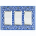 thumbnail image 1 of Metal Light Switch Plate Cover Blue Floral Bandana Paisley Tile Pattern TIL045, 1 of 13