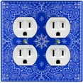 thumbnail image 1 of Metal Light Switch Plate Cover Blue Floral Bandana Paisley Tile Pattern TIL053, 1 of 13