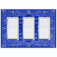 thumbnail image 1 of Metal Light Switch Plate Cover Blue Floral Bandana Paisley Tile Pattern TIL053, 1 of 13