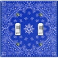 thumbnail image 1 of Metal Light Switch Plate Cover Blue Floral Bandana Paisley Tile Pattern TIL053, 1 of 13