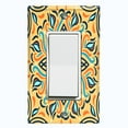 thumbnail image 1 of Metal Light Switch Plate Cover Blue Orange Star Mandala Tile Pattern TIL042, 1 of 13