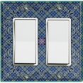 thumbnail image 1 of Metal Light Switch Plate Cover Blue Plaid Paisley Bandana Tile Pattern TIL076, 1 of 13
