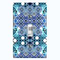 thumbnail image 1 of Metal Light Switch Plate Cover Blue Teal Mosaic Tile Pattern TIL006, 1 of 13