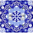 thumbnail image 1 of Metal Light Switch Plate Cover Blue White Snowflake Mandala Tile Pattern MDL086, 1 of 13