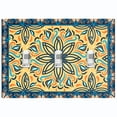 thumbnail image 1 of Metal Light Switch Plate Cover Blue Yellow Mandala Lotus Flower Tile Pattern TIL039, 1 of 15