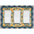 thumbnail image 1 of Metal Light Switch Plate Cover Blue Yellow Mandala Lotus Flower Tile Pattern TIL039, 1 of 15