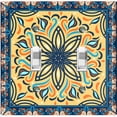 thumbnail image 1 of Metal Light Switch Plate Cover Blue Yellow Mandala Lotus Flower Tile Pattern TIL039, 1 of 15