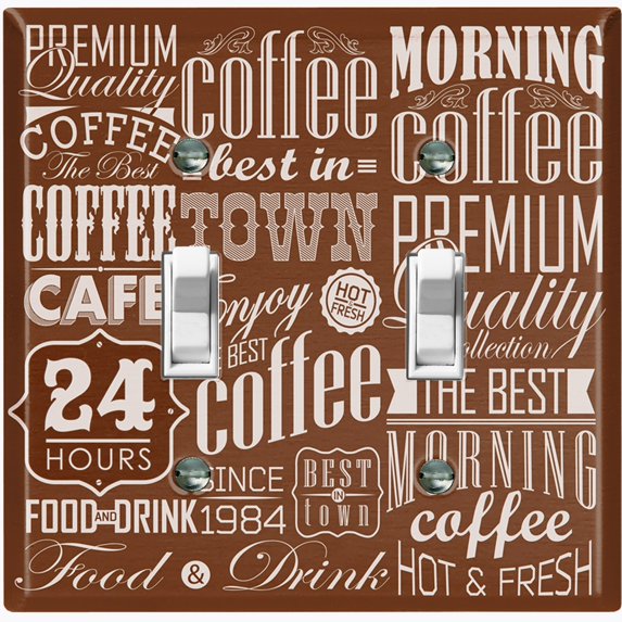 Metal Light Switch Plate Cover Cafe Diner Coffee Sign Brown COF036