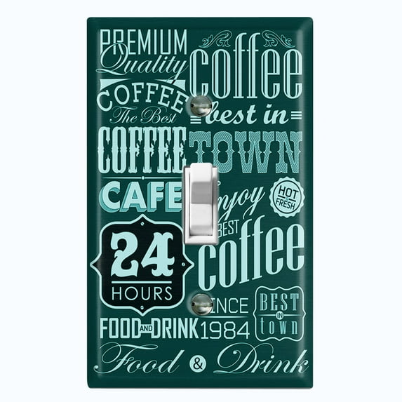 Metal Light Switch Plate Cover Cafe Diner Coffee Sign COF032