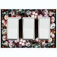 thumbnail image 1 of Metal Light Switch Plate Cover Circular Cotton Flower Feather Frame FLW025, 1 of 37