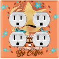 thumbnail image 1 of Metal Light Switch Plate Cover Coffee Bean Good Mood COF006, 1 of 13
