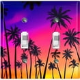 thumbnail image 1 of Metal Light Switch Plate Cover Colorful Beach Sunset Palm Trees BCH001, 1 of 14