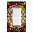thumbnail image 1 of Metal Light Switch Plate Cover Colorful Black Mandala Circle TilePattern MDL008, 1 of 13