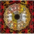 thumbnail image 1 of Metal Light Switch Plate Cover Colorful Black Mandala Circle TilePattern MDL008, 1 of 13