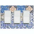 thumbnail image 1 of Metal Light Switch Plate Cover Colorful Fancy Tile Pattern Collage TIL009, 1 of 13