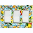 thumbnail image 1 of Metal Light Switch Plate Cover Colorful Floral Fruit Tile Pattern TIL011, 1 of 13