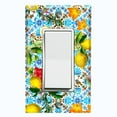 thumbnail image 1 of Metal Light Switch Plate Cover Colorful Floral Fruit Tile Pattern TIL011, 1 of 13