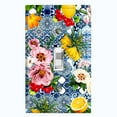 thumbnail image 1 of Metal Light Switch Plate Cover Colorful Flowers Fancy Blue Tile Pattern TIL010, 1 of 13