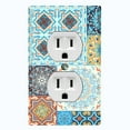 thumbnail image 1 of Metal Light Switch Plate Cover Colorful Multi-Pattern Tile Collage TIL043, 1 of 13