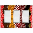 thumbnail image 1 of Metal Light Switch Plate Cover Colorful Safari African Tribal Art Pattern SFR036, 1 of 13