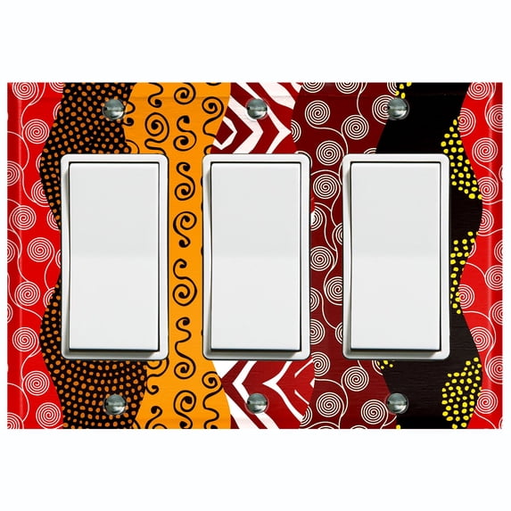 Metal Light Switch Plate Cover Colorful Safari African Tribal Art Pattern SFR036