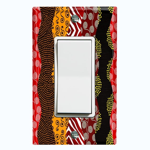 Metal Light Switch Plate Cover Colorful Safari African Tribal Art Pattern SFR036