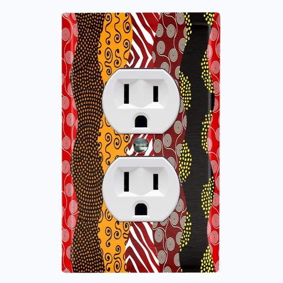 Metal Light Switch Plate Cover Colorful Safari African Tribal Art Pattern SFR036