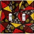 thumbnail image 1 of Metal Light Switch Plate Cover Colorful Safari African Tribal Art Tile Pattern SFR038, 1 of 13