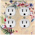 thumbnail image 1 of Metal Light Switch Plate Cover Cotton Flower Semi Circle Frame Beige FLW027, 1 of 13
