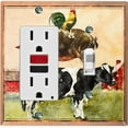 thumbnail image 1 of Metal Light Switch Plate Cover Countryside Cow Pig Chicken Animal Farm ANM007, 1 of 13