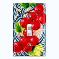 thumbnail image 1 of Metal Light Switch Plate Cover Cranberry Fruit Leaf Mosaic Tile Pattern FUT004, 1 of 13
