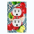 thumbnail image 1 of Metal Light Switch Plate Cover Cranberry Fruit Leaf Mosaic Tile Pattern FUT004, 1 of 13