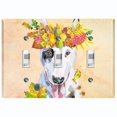 thumbnail image 1 of Metal Light Switch Plate Cover Cute Bull Terrier Flower Crown Beige DOG021, 1 of 13