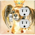 thumbnail image 1 of Metal Light Switch Plate Cover Cute Chihuahua Golden Crown Beige DOG017, 1 of 13