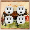 thumbnail image 1 of Metal Light Switch Plate Cover Cute Countryside Cow Animal Farm ANM001, 1 of 13