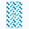 thumbnail image 1 of Metal Light Switch Plate Cover Dog Bone Treats Sky Blue DOG027, 1 of 13