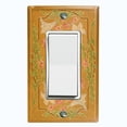 thumbnail image 1 of Metal Light Switch Plate Cover Elegant Antique Floral Tile Frame Brown FLW078, 1 of 15
