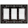 thumbnail image 1 of Metal Light Switch Plate Cover Elegant Black Mandala Floral Rug Tile Pattern TIL074, 1 of 13