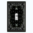 thumbnail image 1 of Metal Light Switch Plate Cover Elegant Black Mandala Floral Rug Tile Pattern TIL074, 1 of 13